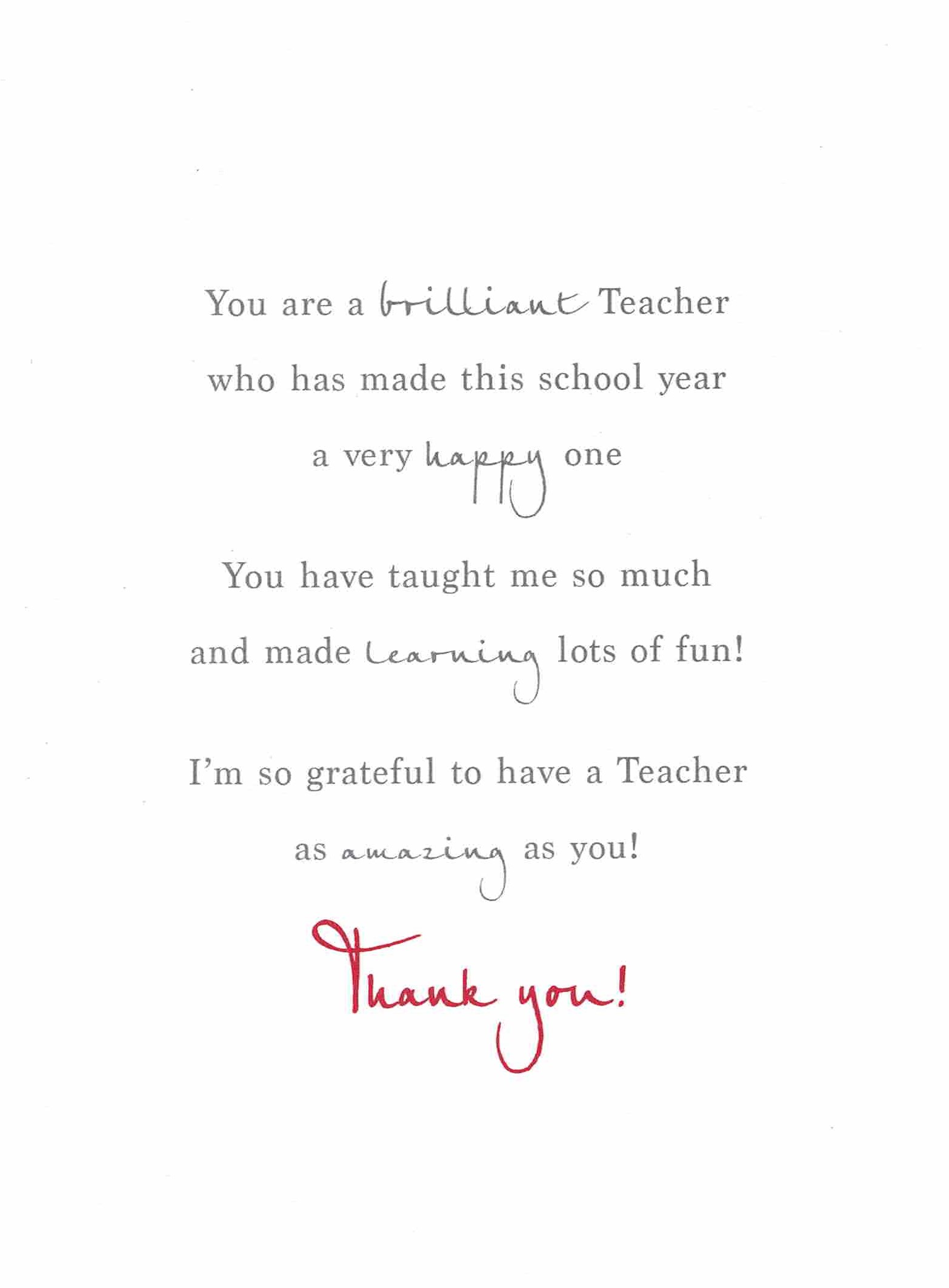 thank you the best teacher a white and red embossed thank you teacher ...